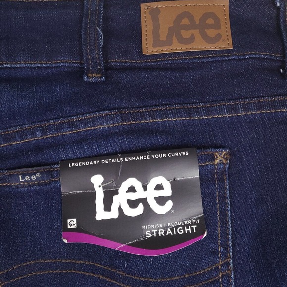 Lee Jeans‎ Women's 22 W Blue Regular Fit Straight Leg High Rise Dark 42x27 - Picture 9 of 16